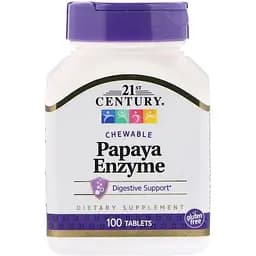 Ферменти папайї 21st Century 100 жувальних таблеток