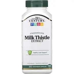 Натуральна добавка 21st Century Milk Thistle Extract, 200 вегакапсул