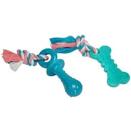 Набор игрушек для собак Camon пустышка и косточка на шнурке 10 см 