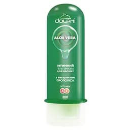 Інтимний гель-змазка для масажу Dolphi Aloe Vera, з вітамінами А і Е та екстрактом прополісу, 200 мл (Dolphi_Gel_Aloe_200ml)