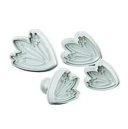 Плунжер кондитерский для печенья и мастики Тюльпаны (набор из 4 штук), Kitchen Master Белый 87383