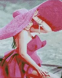 Набір для творчості алмазна картина Рожевий капелюх Strateg D0008, 40x50 см