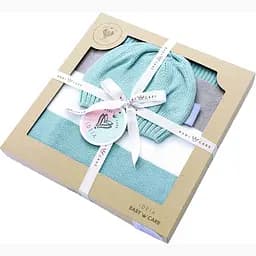 Детский плед вязаный Ideia + шапочка 90х70 см (8-29909 св. зеленый)