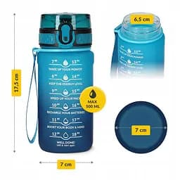 Пляшка для води 4FIZJO спортивна 500 мл 4FJ0629 Sky Blue/Blue (P-5905973400732) - мініатюра 12