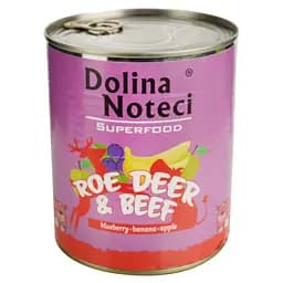 Вологий корм для собак Dolina Noteci Superfood з м'ясом козулі та яловичини 800 г - мініатюра 2