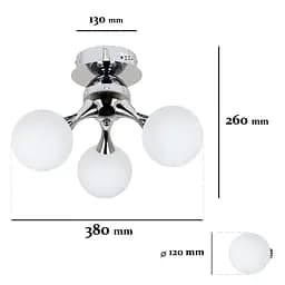 Потолочна люстра LED Levistella 7529817-3 CR+WH, 3 плафона, G9, хром, білий, сучасний стиль для дому - мініатюра 2