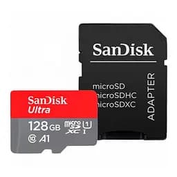 Карта памяти microSDXC (UHS-1) SanDisk Ultra 128Gb class 10 A1 (140Mb/s) (adapter) (SDSQUAB-128G-GN6MA)