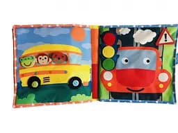 Текстильна розвиваюча книга для малят Bambini "Машинка" 403662 - мініатюра 6