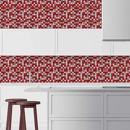 Мозаїка дзеркальна Wall Sticker 298х298х4.5мм червона SW-00002367 - мініатюра 7