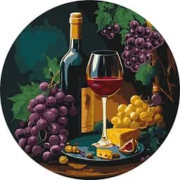 Картина за номерами Ideyka Вишукана дегустація ©art_selena_ua KHO-R1009 діаметр 39 см