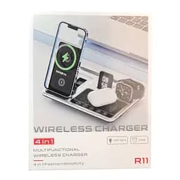Зарядна станція R11 4-IN-1 AUTOMATIC (iPhone, iWatch, AirPods, Clock) 15W