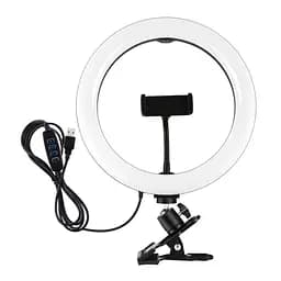 Кольцевая USB LED лампа Puluz PKT3126B 10.2+ зажим