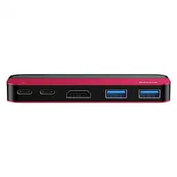 Мультипортовий адаптер USB Хаб Baseus Multi-Functional Transparent Series Type-C CAHUB-TD09 Red - мініатюра 2