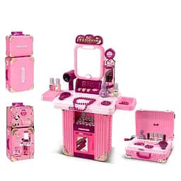 Трюмо 3в1, 48x24x62 см, зеркало, звук, свет, аксессуары, украшения, чемодан, на батарейках, 25x50x13 см