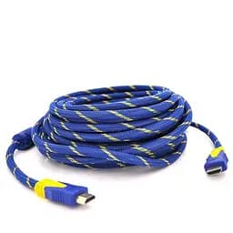 Кабель мультимедійний HDMI to HDMI 10.0m v1.4, OD-8.0mm Blue/Gold Merlion (YT-HDMI(M)/(M)NY/BL-10m)