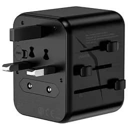 Мережевий універсальний перехідник WIWU UA012 Warrior 12W + 1USB-A/1C Black - мініатюра 5