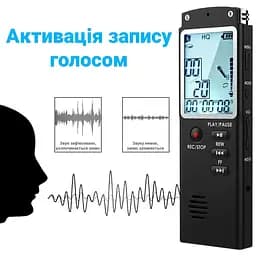 Диктофон цифровий з великим екраном Savetek GS-T60, пам'ять 8 Гб, стерео, акумуляторний (100064) - мініатюра 4