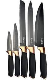 Универсальный набор кухонных ножей с подставкой Magio MG-1091 5 ножей для кухни Черные