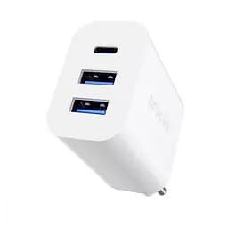 Зарядний пристрій адаптер живлення 3 порти юсб Proove Rapid 30 W (2 USB + Type-C) білий - мініатюра 3