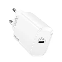 Зарядний пристрій швидкий Usams T39 Single Port US-CC131 1Type-C 20W білий