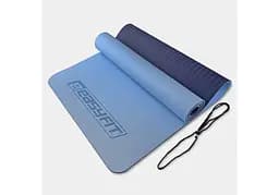 Коврик для йоги и фитнеса EasyFit TPE+TC 6 мм двухслойный (EF-1924-LBBL)