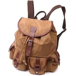 Мужской текстильный рюкзак закрывающийся клапаном на магнит Vintage 22155 коричневый