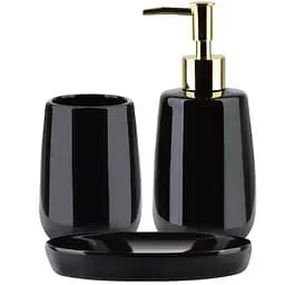 Набор аксессуаров для ванной комнаты Rea black HOM-01107, Черный матовый