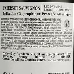 Вино La Bonne Journee Cabernet Sauvignon IGP Atlantique червоне сухе 0.75 л - мініатюра 5
