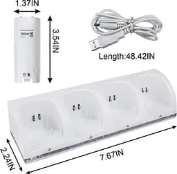 Акумуляторна батарея для пульта дистанційного керування Wii TechKen 4 Pack, 4 батареї ємністю 2800 мАг - мініатюра 4
