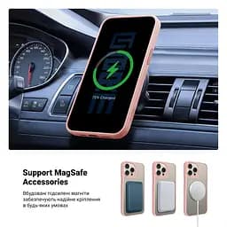 Чехол для Apple iPhone 15 Pro Max, Uniq MagCase, розовый, противоударный, панель-накладка с MagSafe, ударопрочный TPU+PC, с магнитом MagSafe, поддержка полноценной беспроводной зарядки, ArmorStandart (ARM75288) - мініатюра 4