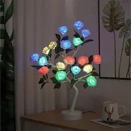 LED настільна лампа Сріблясте дерево з листям XPRO NNG-08 USB + батарейки AA 3 шт. тепле світло (44900-NNG-08_322) - мініатюра 5