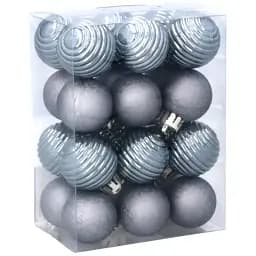 Набір ялинкових куль Chomik мікс 3 см 24 шт. сірий (5900779877153_1)