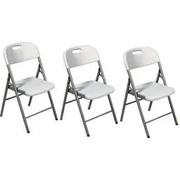 Крісла садові розкладні SpringFun 3шт набір садові стільці для відпочинку 120 кг Білий