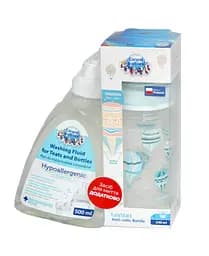 Бутылка с широким горлышком Canpol babies In the Clouds с жидкостью для мытья бутылочек и сосок, синий (0226_ua)