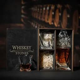 Подарунковий набір віскі Whiskey Stones №12 у дерев'яному пеналі - графин + склянки Bohemia Quadro - мініатюра 3