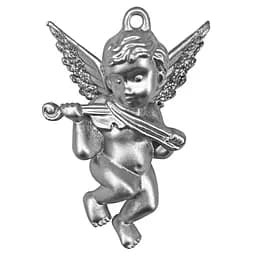 Новорічна підвіска MIS LT Янгол з скрипкою 4,5х2х6 см срібний
