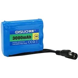 Аккумулятор литиевый QiSuo QS1203 для техники роутера 12V 3Ah с элементами Li-ion 18650 DC5.5x2.1