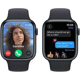 Смарт-годинник Apple Watch Series 9 GPS 45 mm Midnight Aluminium Case with Midnight Sport Band - M/L Model A2980 (Grade C) Seller Refurbished - мініатюра 6