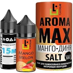 Набір компонентів для самозамісу сольової рідини для вейпу Flavorlab Aroma MAX 30 мл 0-50 мг Манго Диня (15362)