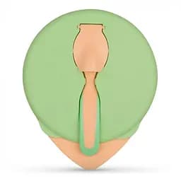 Тарелочка глубокая с крышкой и ложечкой Baboo, зеленый (90423)