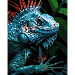Набор для росписи по номерам Strateg Яркий хамелеон на чёрном фоне 40 х 50 см (AH1195-15)