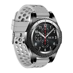 Силіконовий double перфорований ремінець Watchbands для Samsung Galaxy Watch 3 45mm сірий ширина кріплення 22мм (WB009BUBLEPERFGREY345) - мініатюра 2