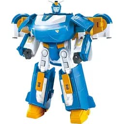 Игровой набор Super Wings Transforming Aircraft Воздушная База Робот со световыми и звуковыми эффектами EU760888)