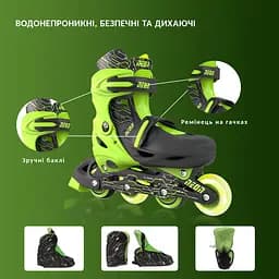 Роликові ковзани Neon Inline розмір 30-33 зелений (NT07G4) - мініатюра 6