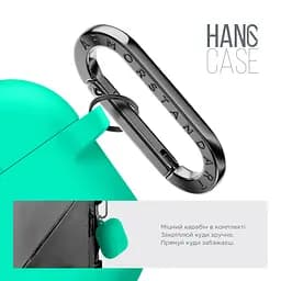 Силіконовий чохол для навушників Apple AirPods Pro 3, Hang Case, бірюзовий, ультратонкий захисний кейс товщиною 2 мм, захист від подряпин, пилу та ударів, компактний, з карабіном для кріплення, ArmorStandart (ARM88277) - мініатюра 4