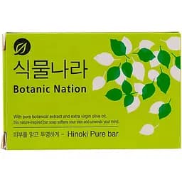 Мило для рук та тіла Lion Shingmulnara Botanic Nation Hinoki Pure Bar Soap з екстрактом кипарису 100 г