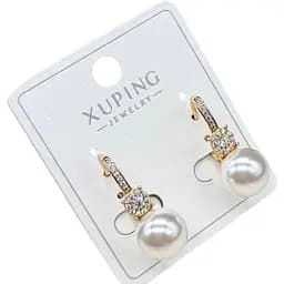Сережки підвіски Xuping з перлинами гіпоалергенні з медичної сталі