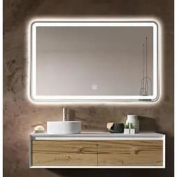 Дзеркало Dusel Led DE-M0065D Silver 120x75 см сенсорне включення + підігрів, Сірий