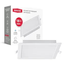 Врізний світлодіодний світильник 1-RDL-1841-IPS MAXUS RDL 18W 4100K IP44 Square