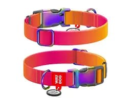 Ошейник для животных WAUDOG Recycled с QR паспортом L Ш 25 мм Д 33-49 см оранжевый (46534)
